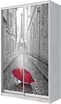 Шкаф-купе 2-х дверный с фотопечатью Париж, зонтик 2300 1200 620